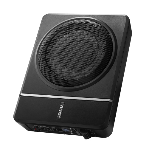 VEVOR 8" 240W Underseat Car Subwoofer, Slim Powered Car Subwoofers Under the Seat, Low Profile Audio Sub Built-in Amplifier, High/Low Level Input &
