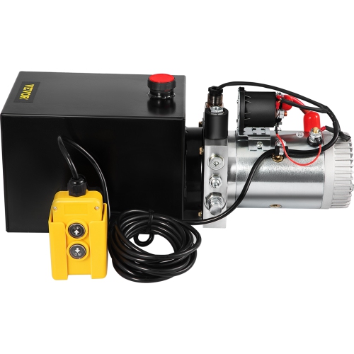 VEVOR 6 Quart Hydraulic Power Unit Hydraulic Pump Single Acting 3200 PSI Max Power Unit for Dump Trailer Car Lifting 12V DC