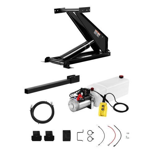 VEVOR 22,000 lb/10 T Hydraulic Dump Lift Kit, Dump Trailer Hydraulic Scissor Hoist Kit Standard Kit, Hydraulic Dump Bed Kit with 12V Hydraulic Pump