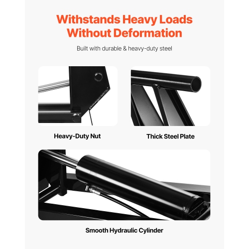 VEVOR 22,000 lb/10 T Hydraulic Dump Lift Kit, Dump Trailer Hydraulic Scissor Hoist Kit Standard Kit, Hydraulic Dump Bed Kit with 12V Hydraulic Pump