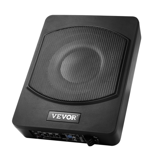 VEVOR 10" 240W Underseat Car Subwoofer, Slim Powered Car Subwoofers Under the Seat, Low Profile Audio Sub Built-in Amplifier, High/Low Level Input &