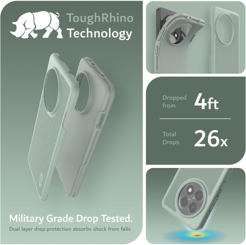TUDIA MergeGrip OnePlus 13R Case 5G 2025 Military Grade Cover - Green Lily