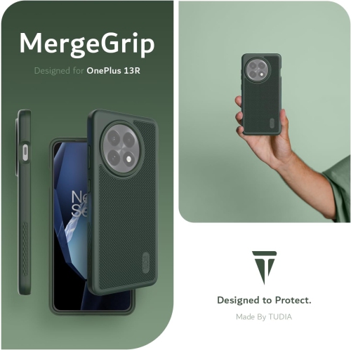 Étui MergeGrip OnePlus 13R 5G 2025 de qualité militaire de TUDIA - Vert pin
