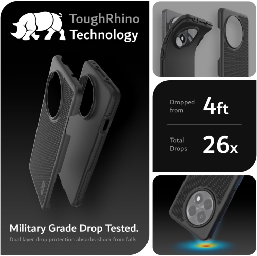 TUDIA MergeGrip OnePlus 13R Case 5G 2025 Military Grade Cover - Black