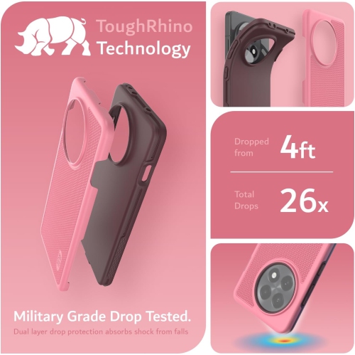 Étui MergeGrip OnePlus 13R 5G 2025 de qualité militaire de TUDIA - Rose fumé