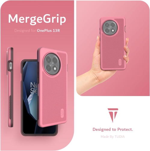 Étui MergeGrip OnePlus 13R 5G 2025 de qualité militaire de TUDIA - Rose fumé