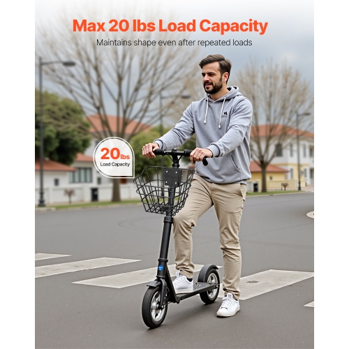 VEVOR 20lbs max load Front Bike Basket, Electric Scooter Basket with Fixed Bracket, Construct from Solid Steel, Kids Bike/Adult Bicycle Basket/Knee