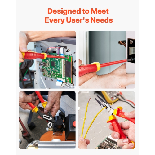 VEVOR 12-Piece Insulated Screwdriver Set, Professional Electrical Screwdriver Set, 1000V Insulated Electrician Tool Set, with Magnetic Phillips