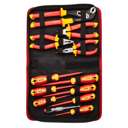 VEVOR 12-Piece Insulated Screwdriver Set, Professional Electrical Screwdriver Set, 1000V Insulated Electrician Tool Set, with Magnetic Phillips