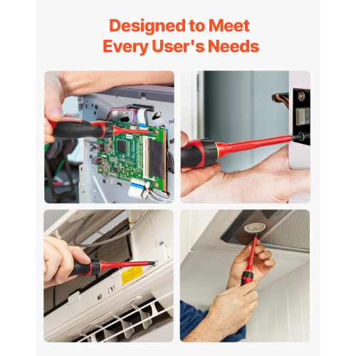 VEVOR 13-Piece Insulated Screwdriver Set, Professional Electrical Screwdriver Set, 1000V Insulated Electrician Tool Set, with Magnetic Phillips