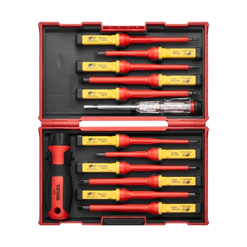 VEVOR 13-Piece Insulated Screwdriver Set, Professional Electrical Screwdriver Set, 1000V Insulated Electrician Tool Set, with Magnetic Phillips