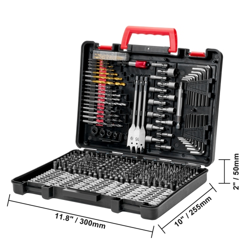 VEVOR 318 Pieces Drill Bit Set, Drill and Driver Bit Set, Screwdriver Bit Set Suitable for Wood Metal Cement Drilling and Screw Driving, Drill Bit