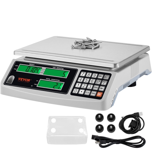 VEVOR 30 kg x 1 g Industrial Counting Scale, Digital Scale for Parts and Coins, g/kg/lb Units, Gram/Inventory Counting/Kitchen/Jewelry Scale with