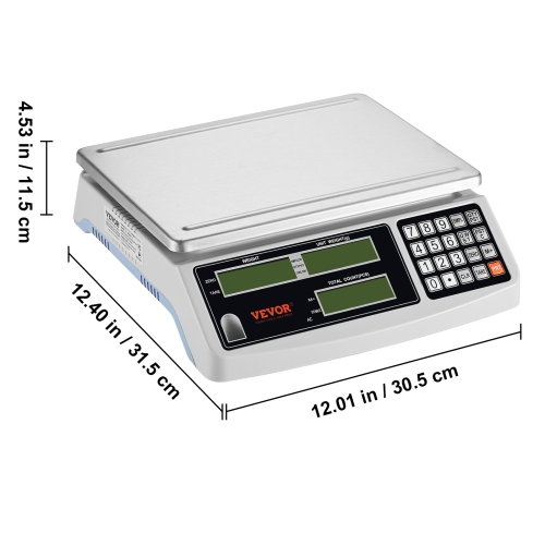 VEVOR 30 kg x 1 g Industrial Counting Scale, Digital Scale for Parts and Coins, g/kg/lb Units, Gram/Inventory Counting/Kitchen/Jewelry Scale with