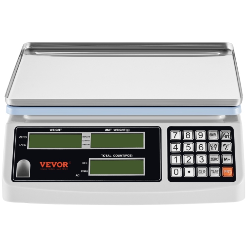 VEVOR 30 kg x 1 g Industrial Counting Scale, Digital Scale for Parts and Coins, g/kg/lb Units, Gram/Inventory Counting/Kitchen/Jewelry Scale with