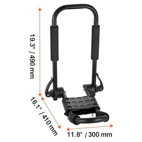 VEVOR 1 Pair J-Bar of Kayak Roof Rack, Soft Roof Rack Quick Folding, Top Mount Tie Down, Carrier for kayak, Surf Board, Canoe, SUP, Ski Board, Mount