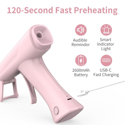 Cordless Glue Gun,Hot Glue Gun, 2600 mAh Glue Gun for School Classroom DIY Crafts, Home Repairs, and Gift Making