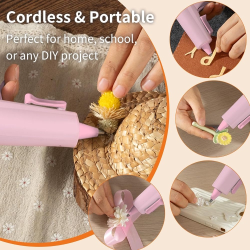 Cordless Glue Gun,Hot Glue Gun, 2600 mAh Glue Gun for School Classroom DIY Crafts, Home Repairs, and Gift Making