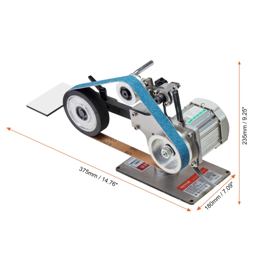 VEVOR 30 x 1-Inch Belt Grinder Sander, Variable Speed Belt Polisher with VFD, 550W Polishing Grinding Machine with 2 Grinding Moulds & 3PCS Sanding