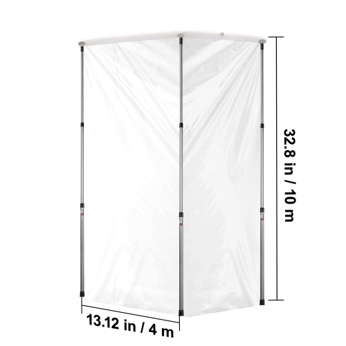 VEVOR 12 Ft Dust Barrier Poles, Dust Barrier System with 4 Telescoping Poles, 32.8x13.12 Ft Plastic Film, and Carry Bag, for Interior Decoration and