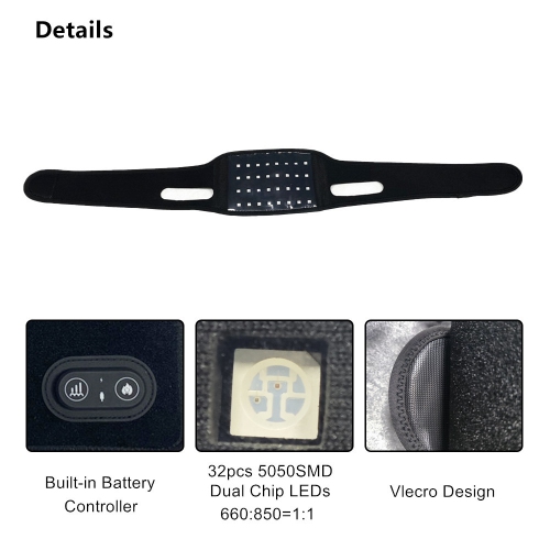 Bras de cou rechargeable visage en V Prêt-à-porter Thérapie de lumière rouge Ceinture de cou Soins de la peau Utilisation à infrarouge LED de soins