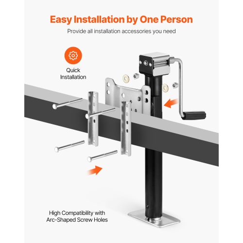 VEVOR 5000 lbs Trailer Jack, Dynamic Load Capacity, Heavy Duty Swivel Bolt-on Trailer Jack, 14.3" Lift Trailer Jack Stand with Handle for RV Trailer,