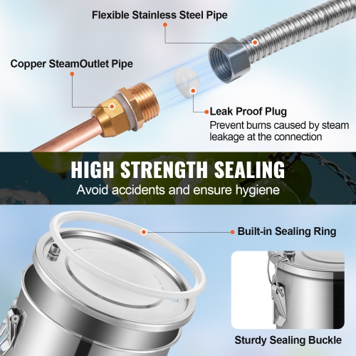 VEVOR 3 Gal / 11.4 L Alcohol Still, Stainless Steel Water Alcohol Distiller with Coil Cooling, Home Brewing Refining Fermentation Kit with Dual