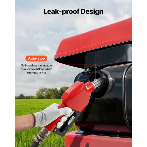 VEVOR 32 Gallon Fuel Caddy, Portable Fuel Tank with 12V DC 10GPM Electric Fuel Transfer Pump, 13 ft Delivery Hose & Self-sealing Nozzle, Gas Caddy