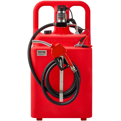 VEVOR 32 Gallon Fuel Caddy, Portable Fuel Tank with 12V DC 10GPM Electric Fuel Transfer Pump, 13 ft Delivery Hose & Self-sealing Nozzle, Gas Caddy