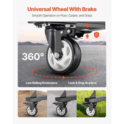 VEVOR 800 LBS Capacity Folding Chair Rack, Heavy-duty Chair Cart for 84 Chairs/ 12 Tables+42 Chairs, Dual-layer Chair Storage Dolly with Rubber