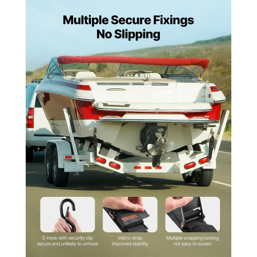 VEVOR 2 in x 2 ft Retractable Ratchet Straps, Ratchet Tie Down Straps with Security Lock S Hooks, 2 Pack Heavy Duty Ratchet Tie Down Straps with 1500