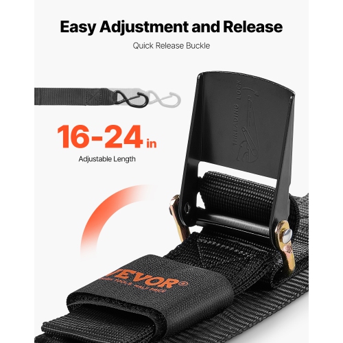 VEVOR 2 in x 2 ft Retractable Ratchet Straps, Ratchet Tie Down Straps with Security Lock S Hooks, 2 Pack Heavy Duty Ratchet Tie Down Straps with 1500