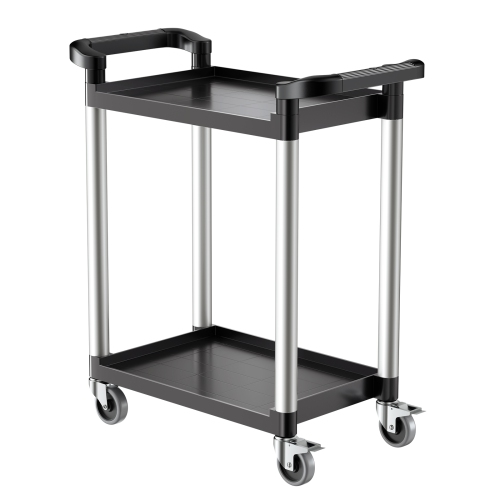 VEVOR 2-tier Utility Cart, 300 lbs Load Capacity, Utility Plastic Cart with 360° Swivel Wheels, 24.4 x 16.1-inch Food Service Cart for Warehouse,