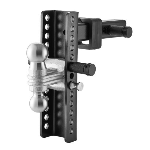 VEVOR 10-Inch Adjustable Trailer Hitch, Drop Hitch Ball Mount, Fit 2" Receiver, Heavy Duty Trailer Tow Hitch with 2" & 2-5/16"Balls, 21500 lbs GTW,