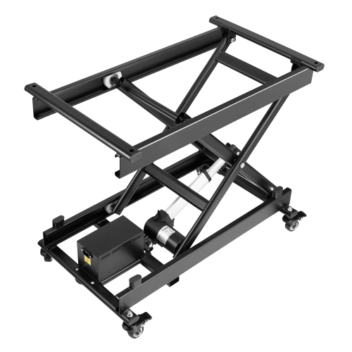 VEVOR 330 lbs Capacity Electric Lift Table, Single Scissor Lift Table, 8 - 28 in Height Adjustable Lifting Platform, Coffee Table lift with 4 Wheels,