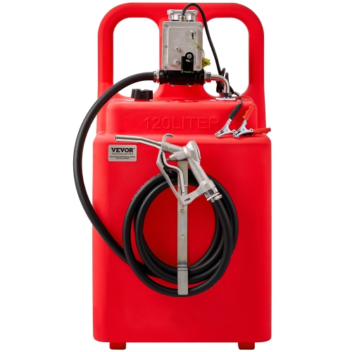 VEVOR 32 Gallon Fuel Caddy, Portable Fuel Tank with 12V DC 15 GPM Electric Fuel Transfer Pump, 13 ft Delivery Hose & Aluminum Alloy Manual Nozzle,