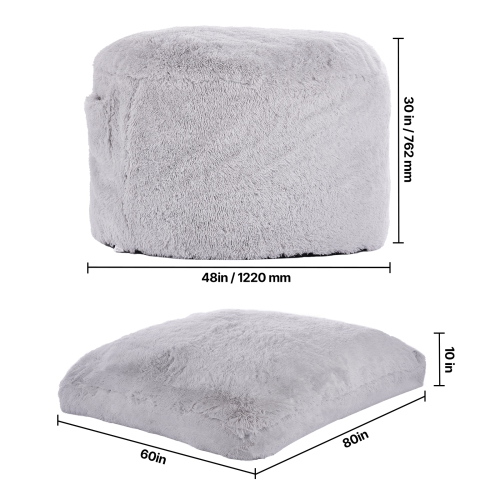 Fauteuil poire VEVOR, fauteuil convertible de BeanBag à Lounge ou matelas, fauteuil poire Gaint avec housse lavable pour adultes, bourre en mousse et