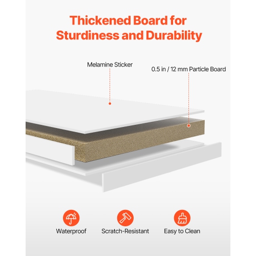 VEVOR 3-Tier Desktop Bookshelf, Desktop Storage Organizer, 37" x 10" x 31.1" Office Storage Rack Wood Display Shelf, Desktop Bookshelf Hutch with Two