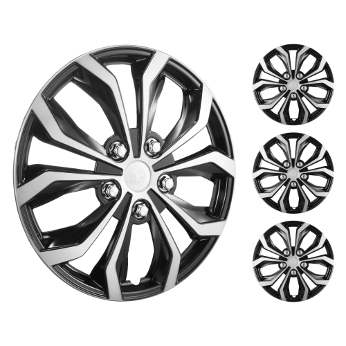 VEVOR  15 In Diameter Wheel Rim Cover Hubcaps, Sturdy & Durable Scratch-Resistant Hubcap \w Snap & Valve Nozzle Hole, Abs & PC Hubcap \w High