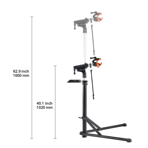 VEVOR 66 lbs Bike Repair Stand, Heavy-duty Aluminum Stand, Adjustable Height Bike Maintenance Workstand with Magnetic Tool Tray Telescopic Arm,
