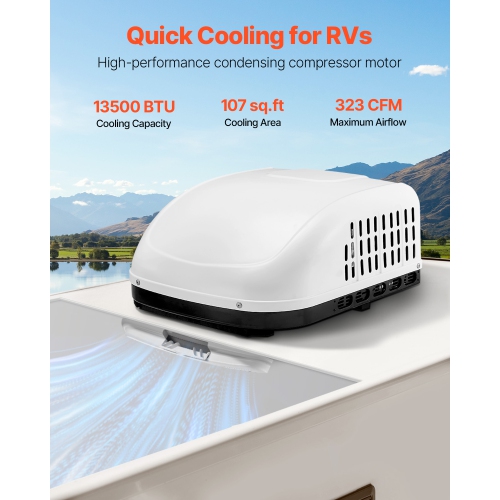 VEVOR 13500 BTU RV Air Conditioner, Non-Ducted Rooftop RV AC, 65 dB Quiet Design, Fit Air-conditioning Unit for Replacing Old Damaged Units, for