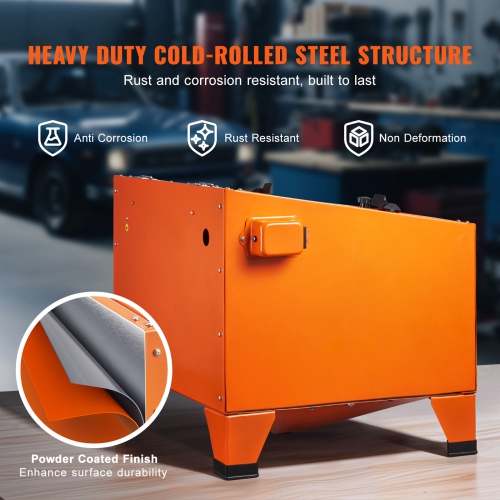 VEVOR 25 Gallon Sandblasting Cabinet, 40-120PSI Benchtop Sand Blasting Cabinet, Heavy Duty Steel Sand Blaster with Blasting Gun & 4 Ceramic Nozzles