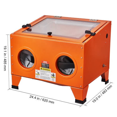 VEVOR 25 Gallon Sandblasting Cabinet, 40-120PSI Benchtop Sand Blasting Cabinet, Heavy Duty Steel Sand Blaster with Blasting Gun & 4 Ceramic Nozzles