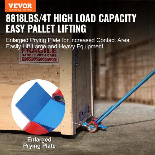 VEVOR 8818 lbs Capacity Pallet Buster, 60-Inch Handle, Q235 Carbon Steel, Heavy Duty Deck Wrecker Demolition Wood Pallet Tool Breaker Pry Bar Puller