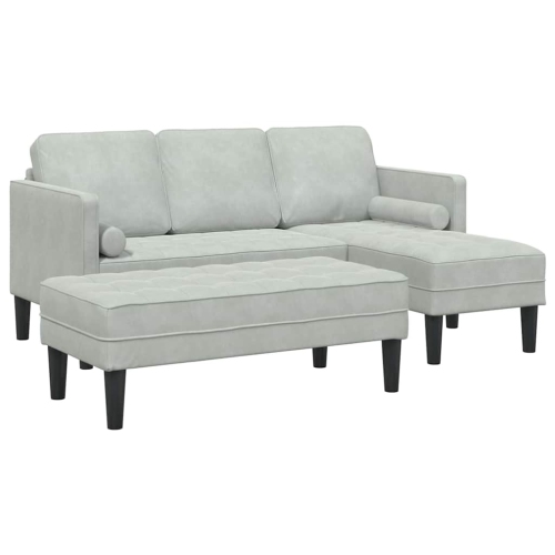 vidaXL Sofa Set 2 pcs Light grey 173 x 131 x 67 cm Velvet