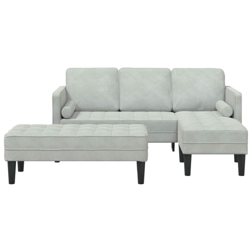 vidaXL Sofa Set 2 pcs Light grey 173 x 131 x 67 cm Velvet