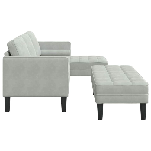 vidaXL Sofa Set 2 pcs Light grey 173 x 131 x 67 cm Velvet