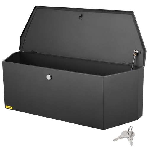 VEVOR 36"x12"x12" Trailer Tongue Box, Carbon Steel Tongue Box Tool Chest, Heavy Duty Trailer Box Storage with Lock and Keys, Utility Tool Box for