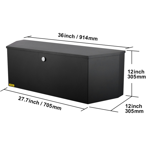 VEVOR 36"x12"x12" Trailer Tongue Box, Carbon Steel Tongue Box Tool Chest, Heavy Duty Trailer Box Storage with Lock and Keys, Utility Tool Box for