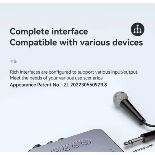 5,3 Émetteur récepteur Bluetooth radio FM K chantant Adaptateur audio CCP 4 en 1, adaptateur audio stéréo sans fil NFC radio FM